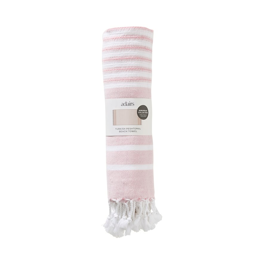 Pink stripe beach discount towel