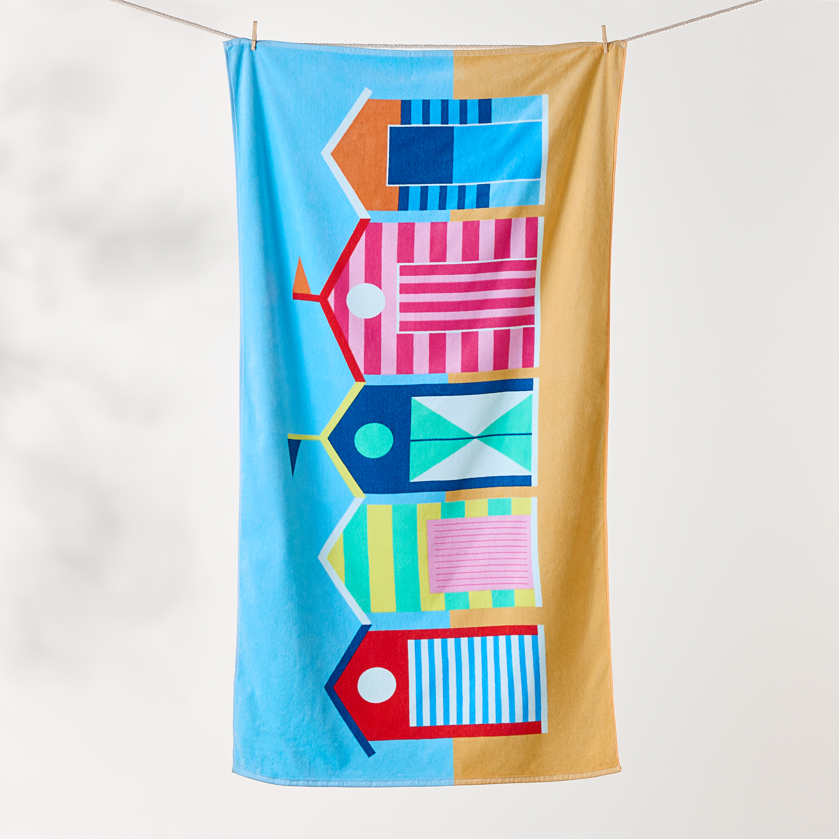 Velour Beach Huts Beach Towel Adairs