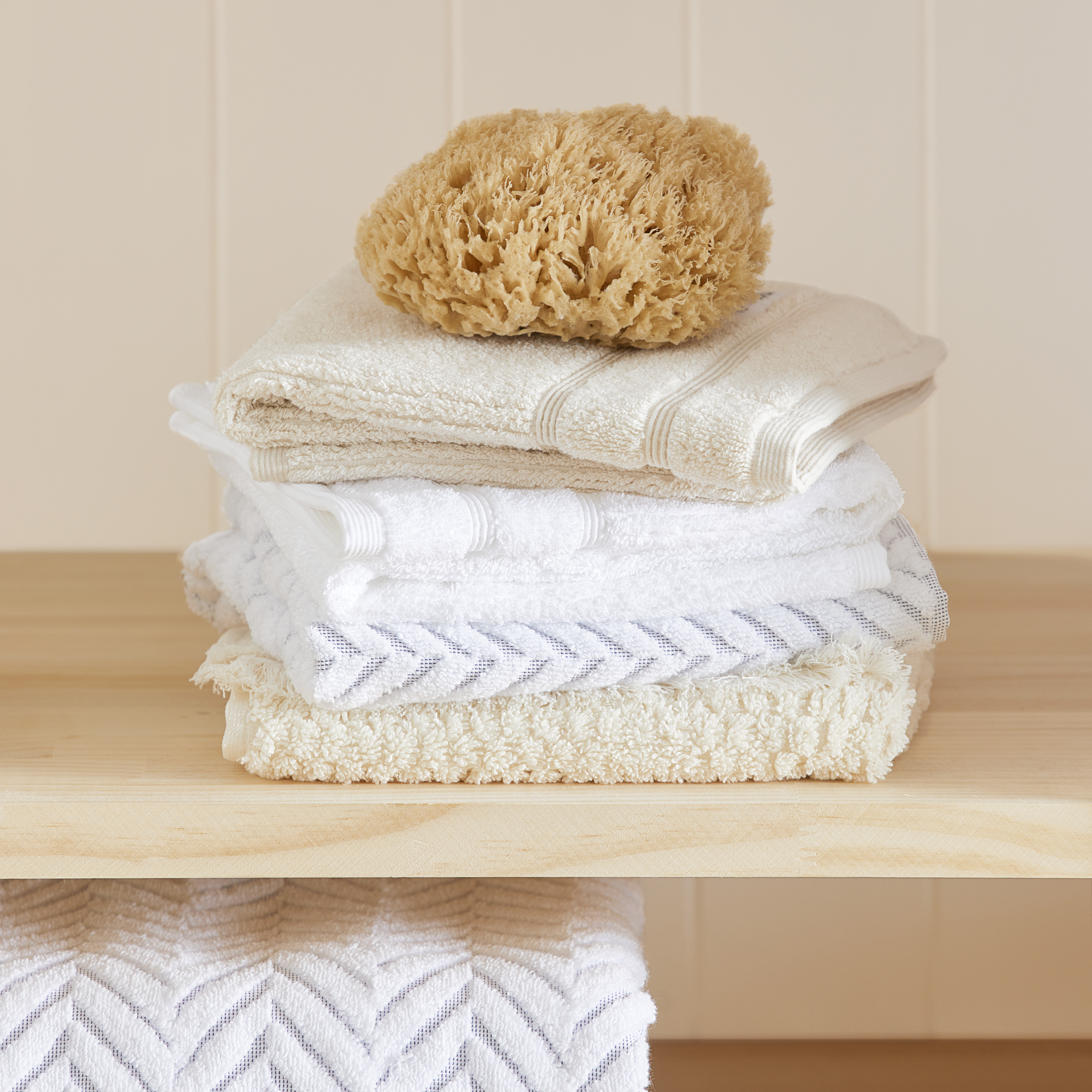 Textured on sale white towels