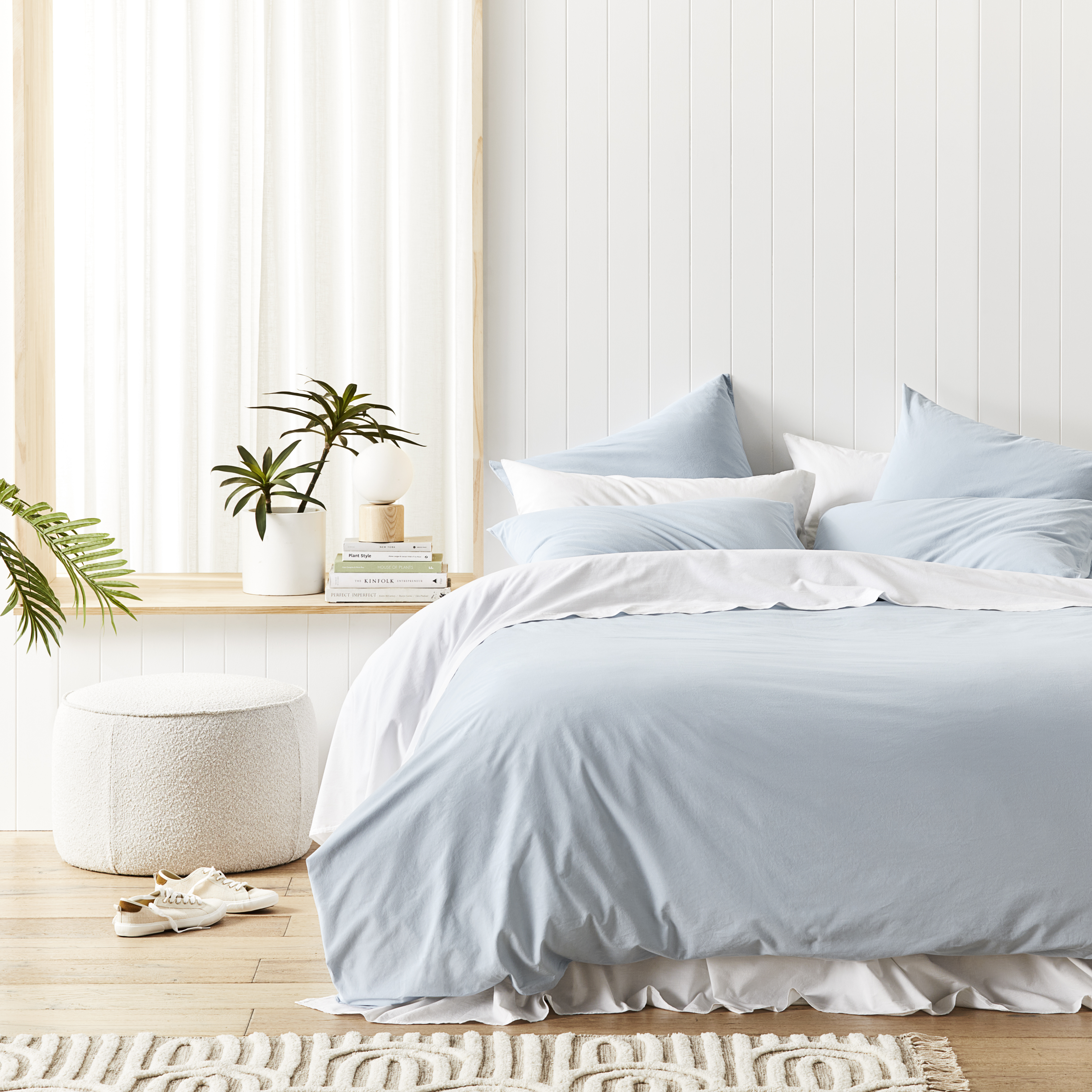 Blue store cotton pillowcases