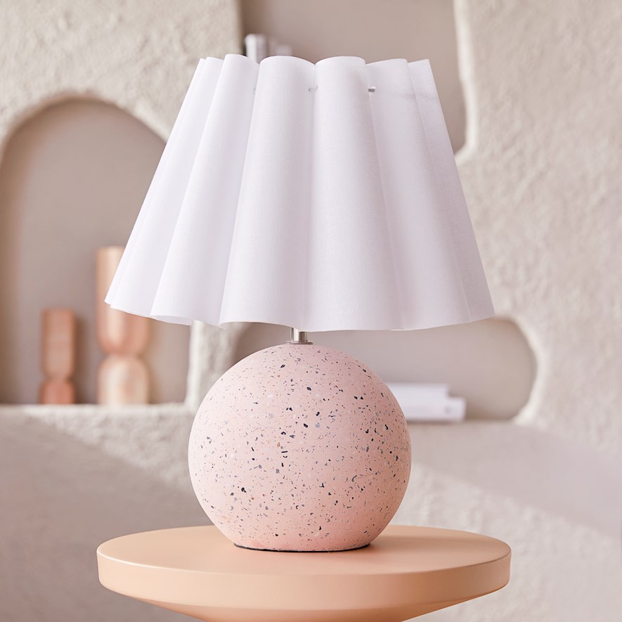 Small pink table store lamp