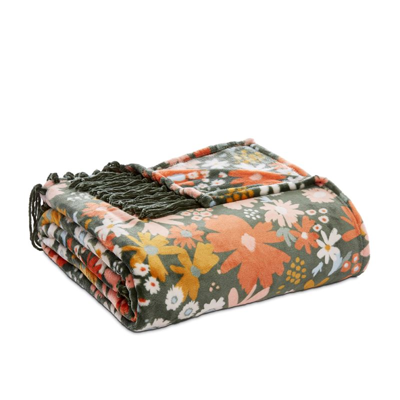 Supersoft Blobby Floral Blanket | Adairs