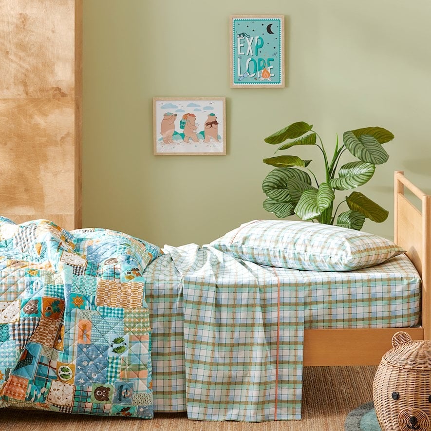 Adairs Kids Brock Multi Plaid Sheet Set Adairs