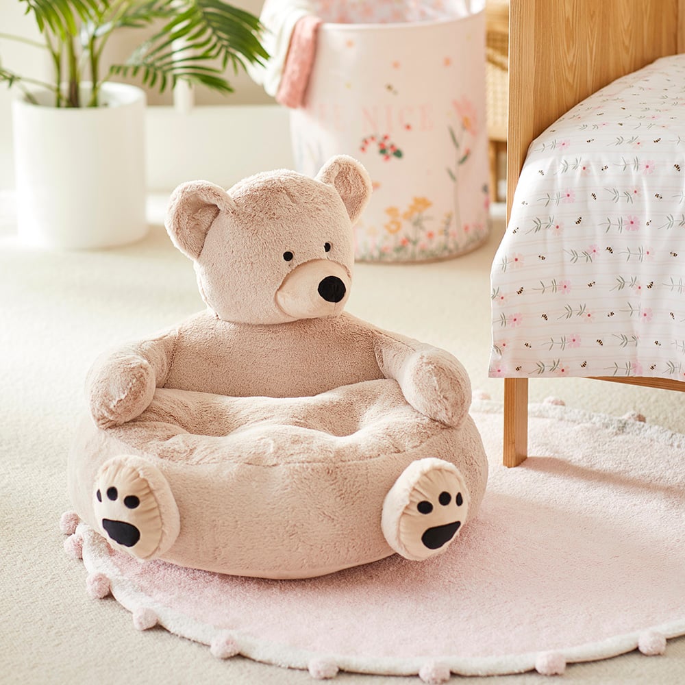 Adairs Kids Bear Natural Cuddle Chair Kids Furniture Adairs