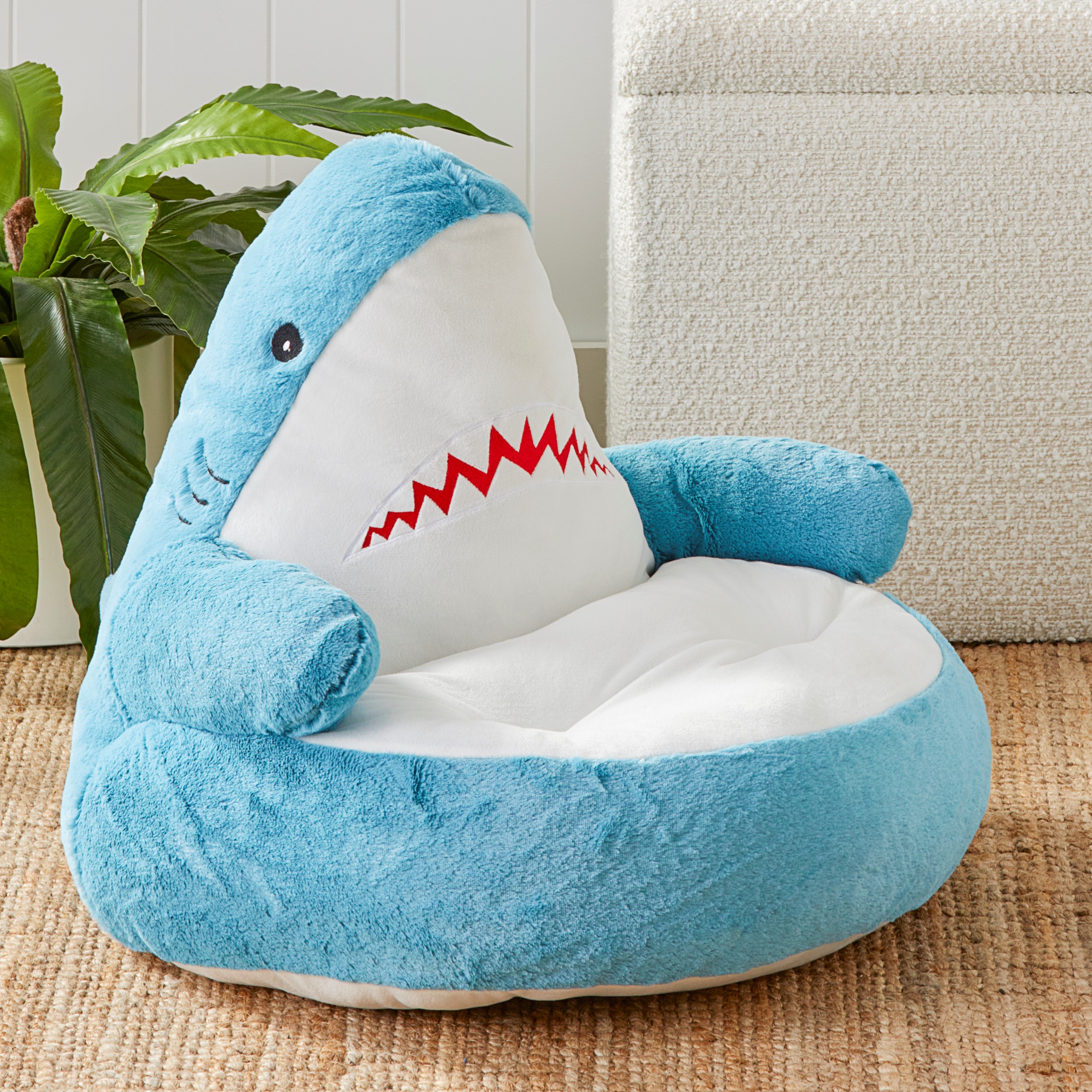 Adairs Kids Animal Blue Shark Cuddle Chair Kids Furniture Adairs