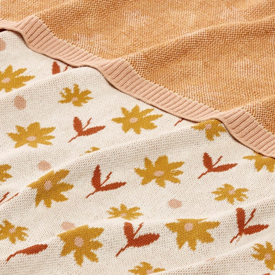 Ochre baby online blanket