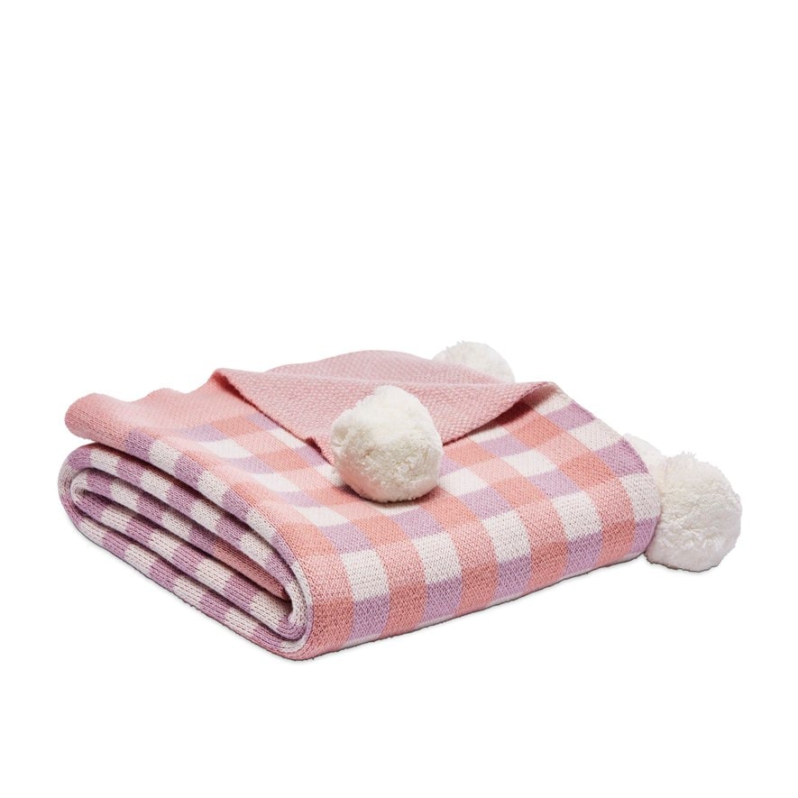 Pink shop gingham blanket