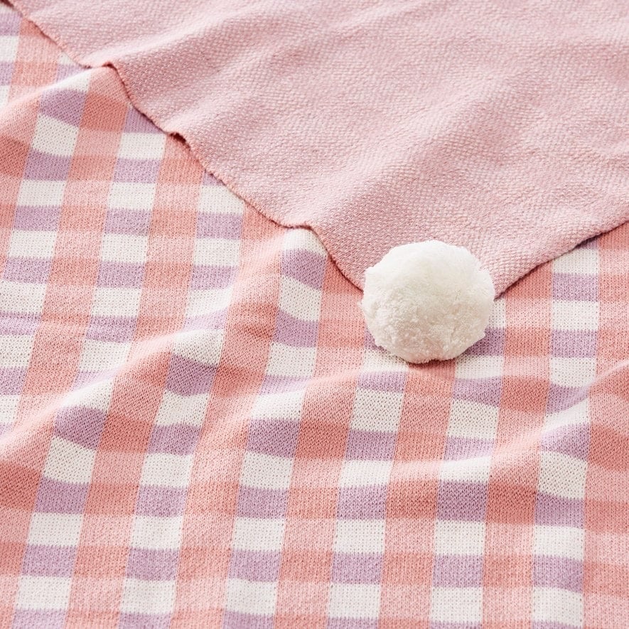 Pink 2025 gingham blanket