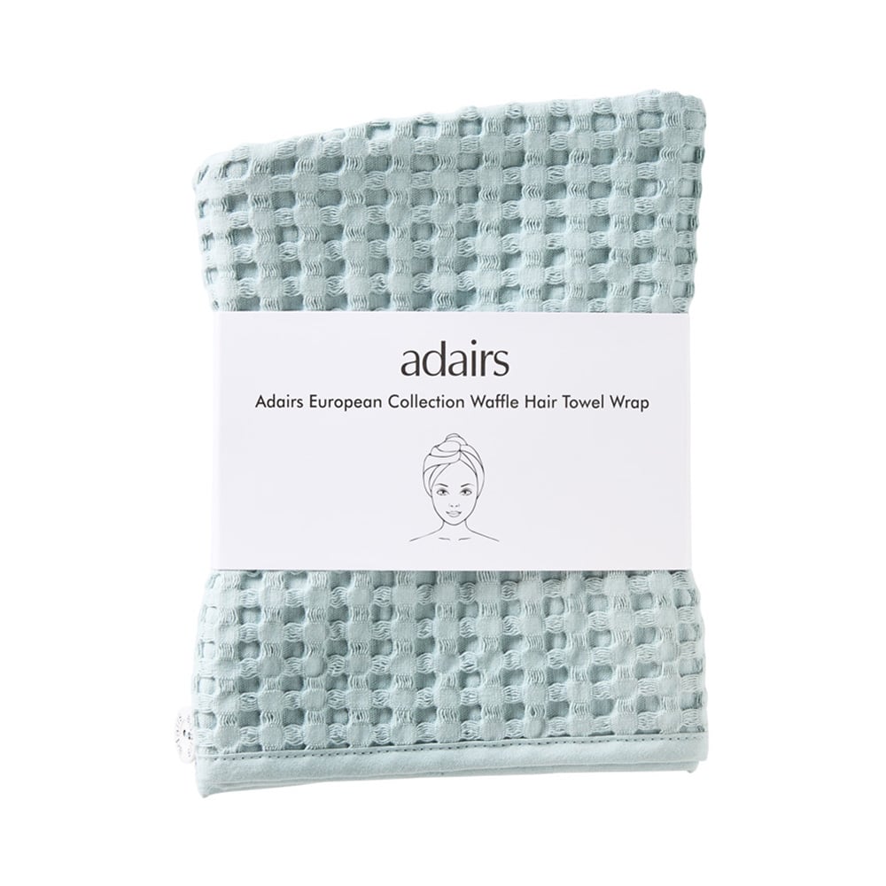 European Sky Blue Waffle Hair Towel Wrap Bathroom Adairs