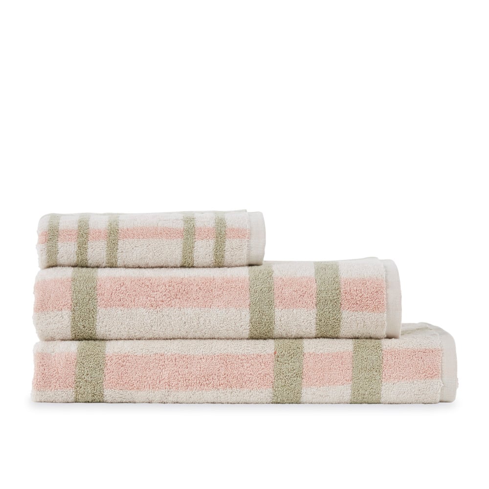 Dylon Nude Pink Multi Stripe Check Towel Range | Adairs