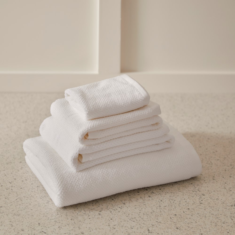 Savannah White Textured Towel Range Bathroom Adairs