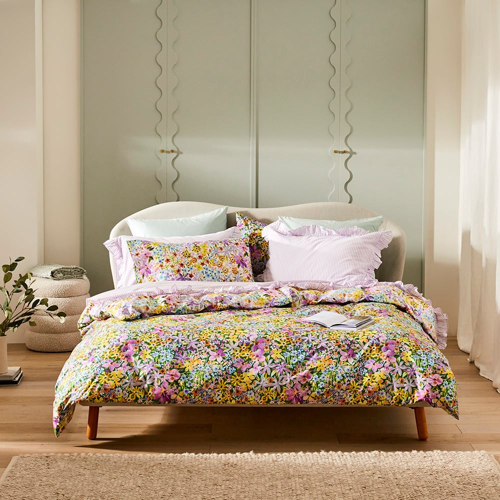 Sienna Floral Lilac Quilt Cover Set Separates Adairs