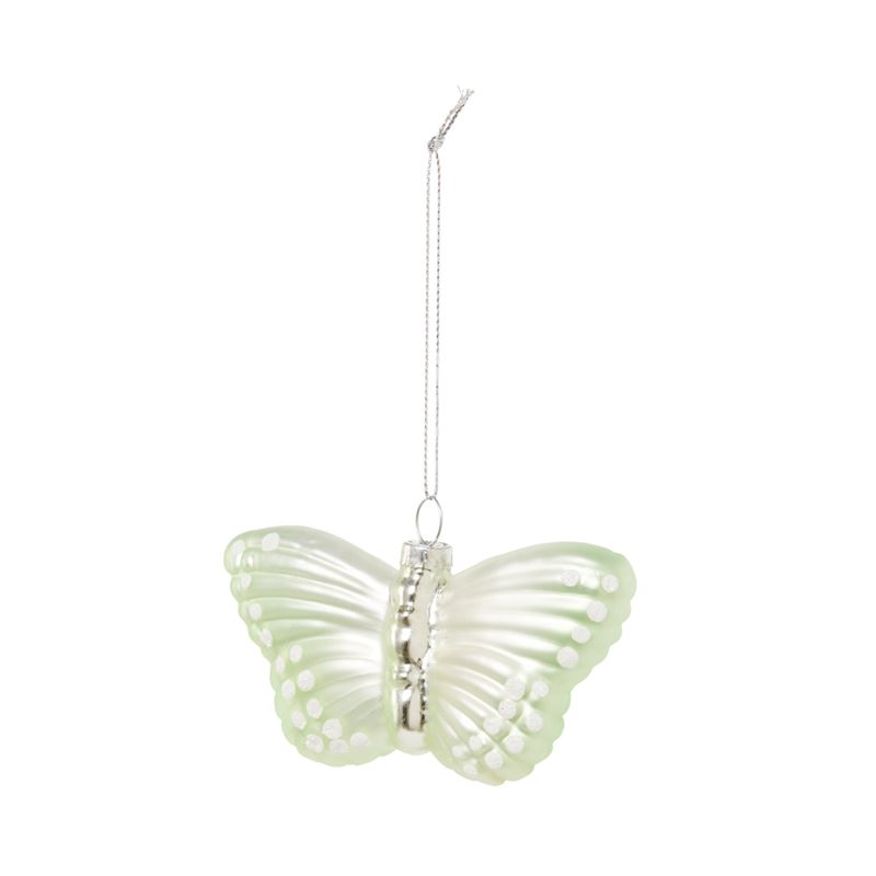 Vintage Soft Green Glass Butterfly
