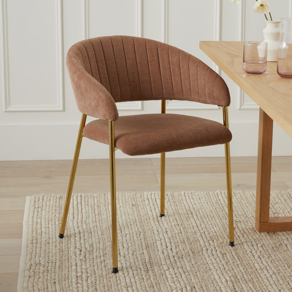 Dining chairs with discount rose gold legs