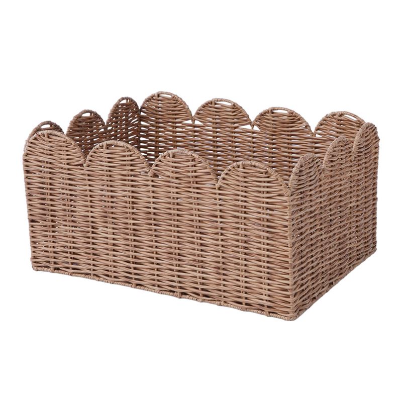 Scalloped Natural Storage Baskets