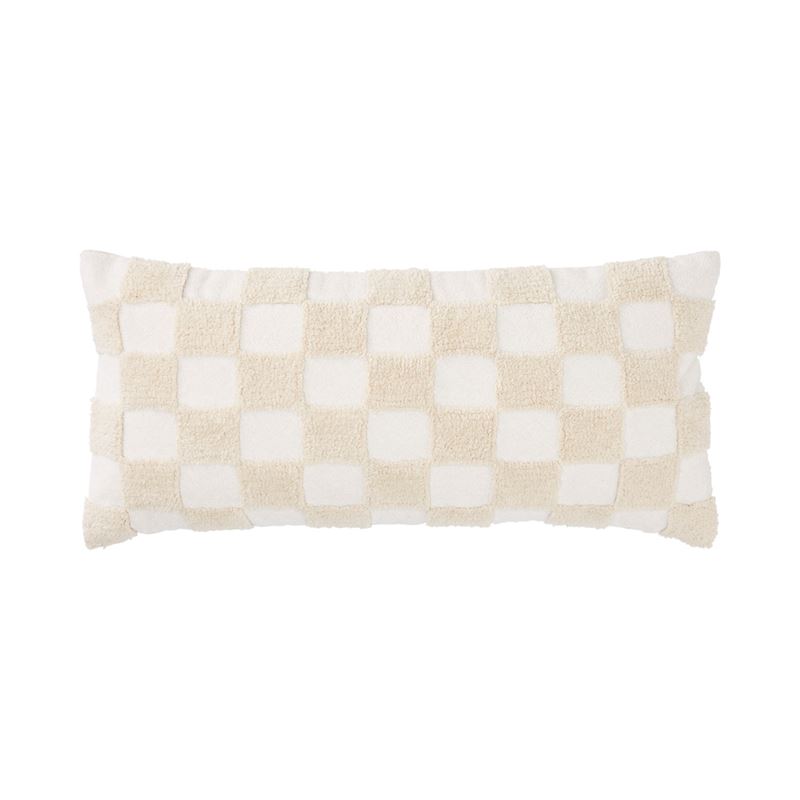 Niland Natural & White Check Cushion | Adairs