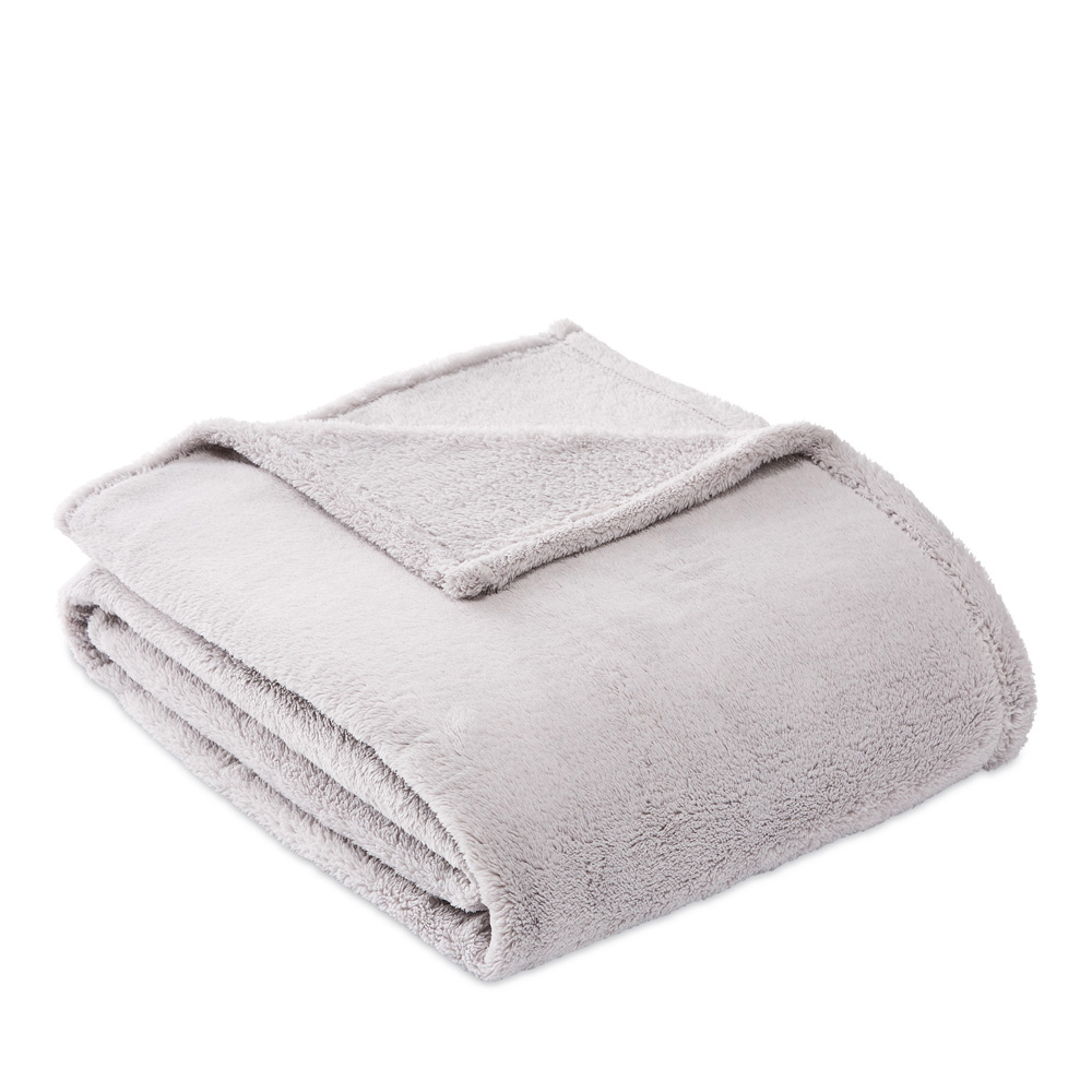 Kyrie Light Grey Fleece Blanket Adairs