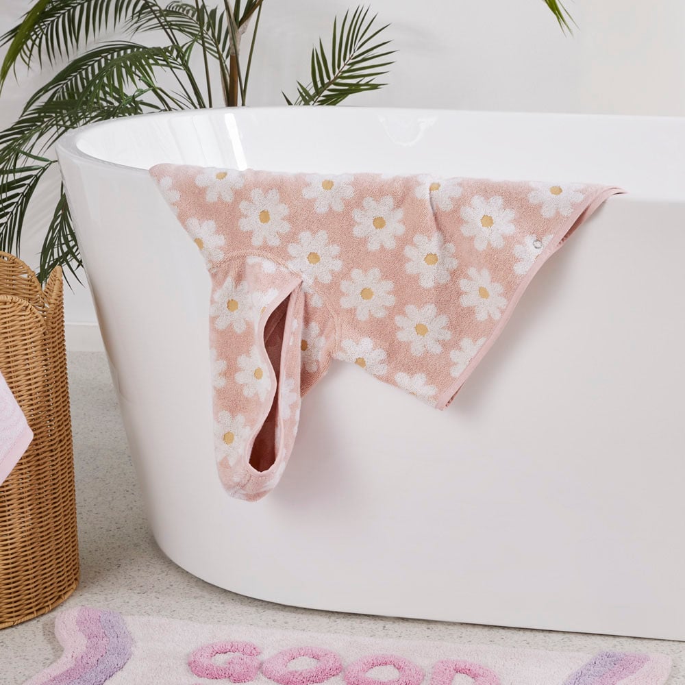 Pink floral bath discount towels