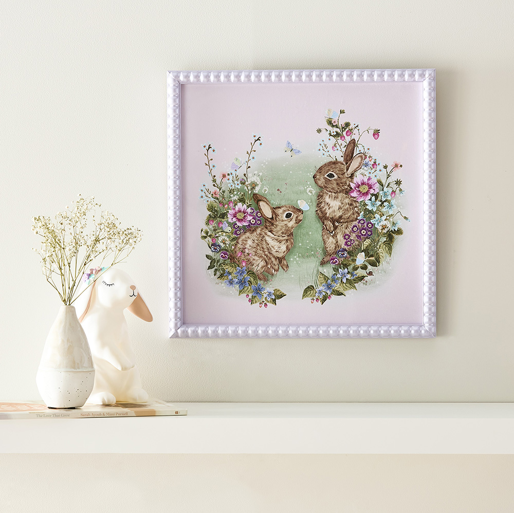 Adairs Kids - Heirloom Floral Bunnies Wall Art | Adairs