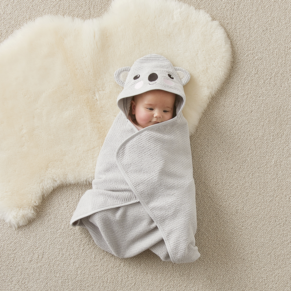 Adairs Baby Baby Bath Time Koala Hooded Towel Adairs