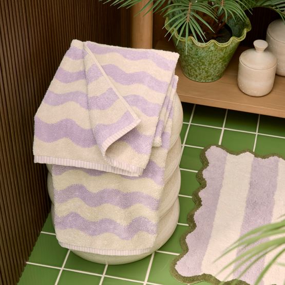Wave Lilac Towel Range