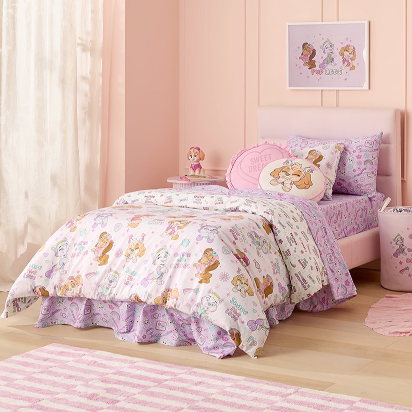 Adairs Kids Paramount Paw Patrol Besties Light Pink Quilt Cover Set Adairs