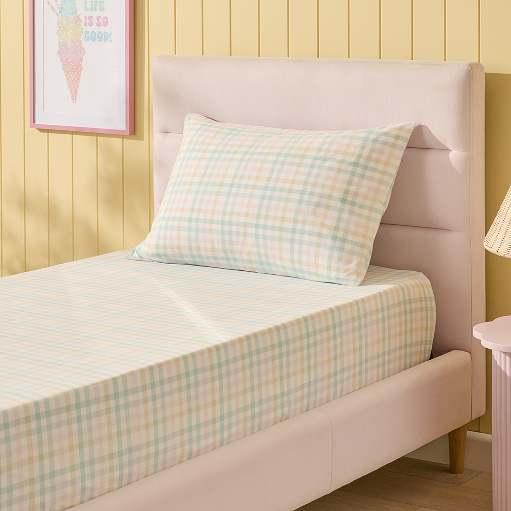 Adairs Kids - Gingham Sorbet Pastels Fitted Sheet Set | Adairs