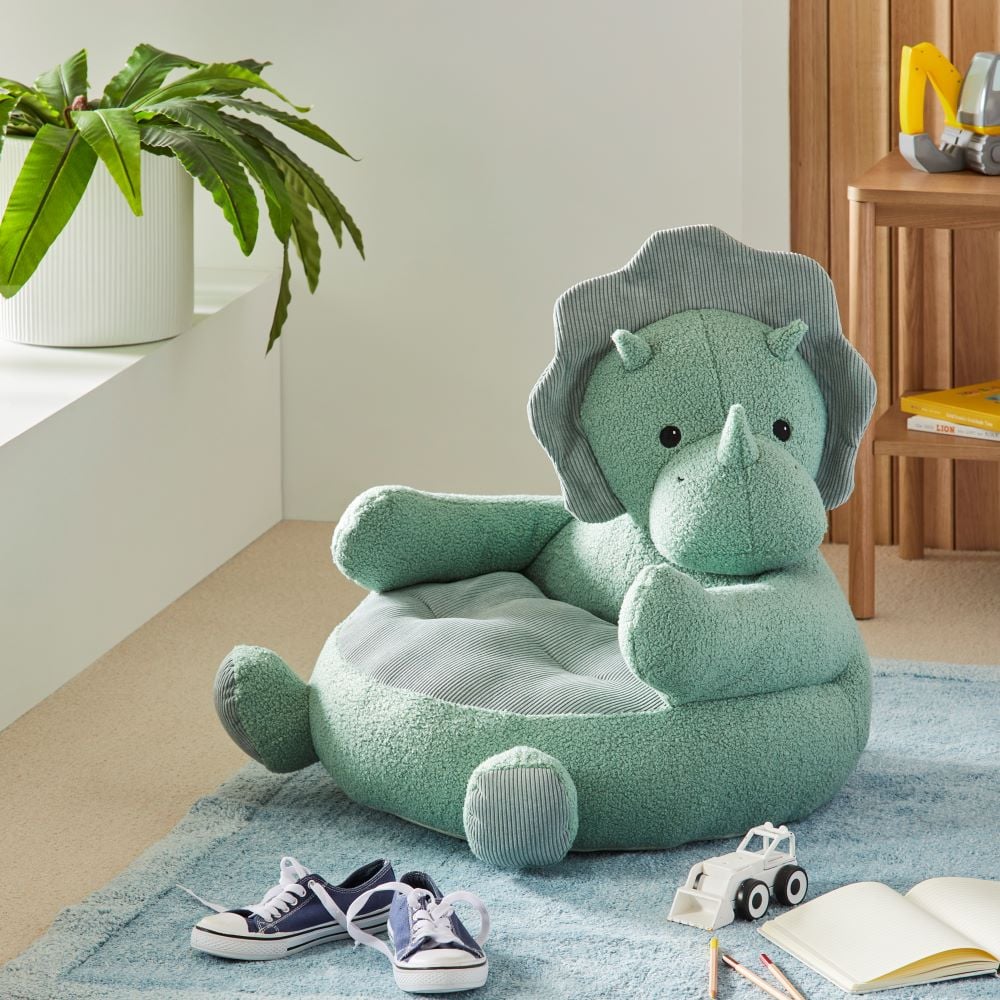 Adairs Kids Trip Triceratops Sage Cuddle Chair Adairs