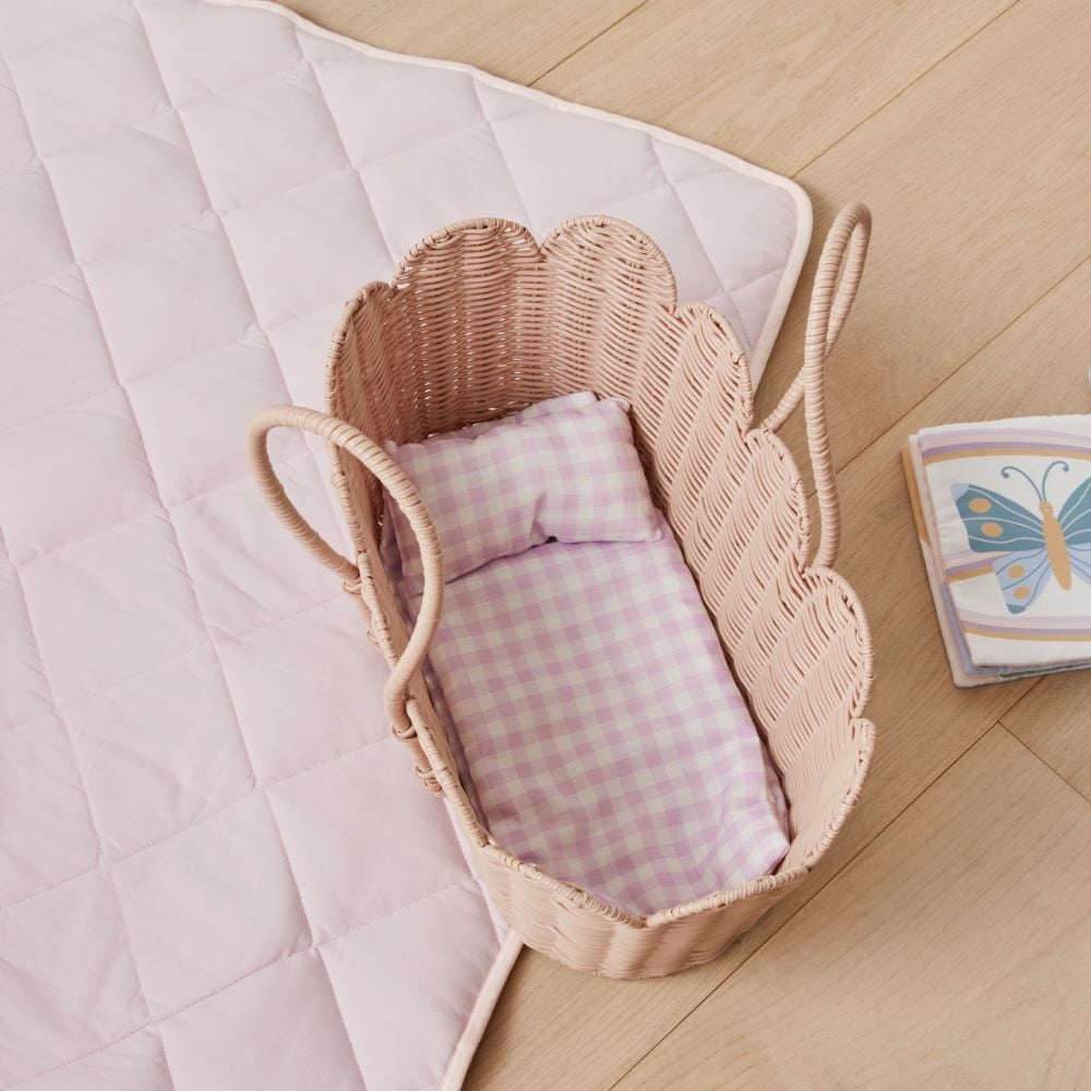 Adairs Kids Katie s Doll Play Lilac Gingham Baby Carrier Bedding Set Adairs