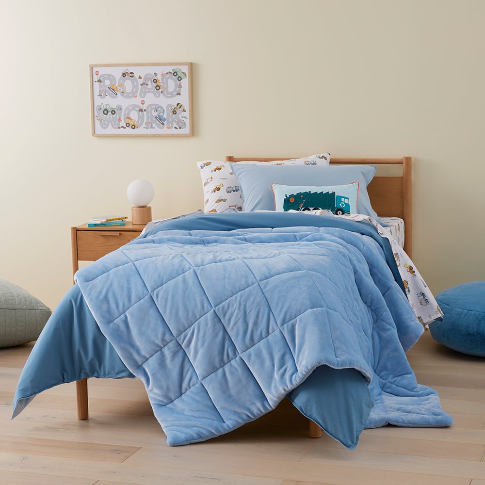 Adairs Kids - Super Cuddly Sky Blue Blanket | Adairs