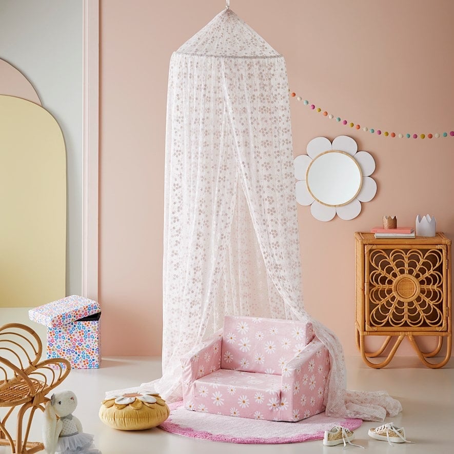 Pink nursery outlet canopy