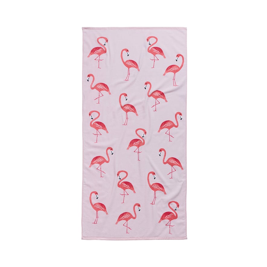 Printed Beach Towel Frankie Flamingo | Adairs