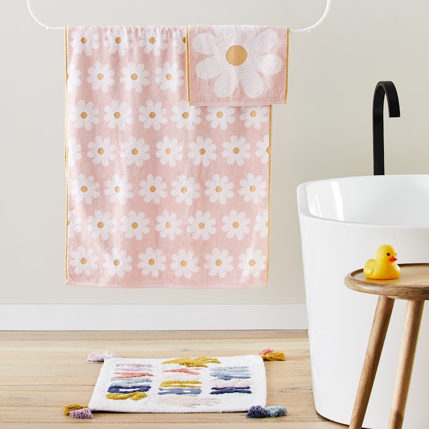 Daisy Floral Towel Range Bathroom Adairs Kids