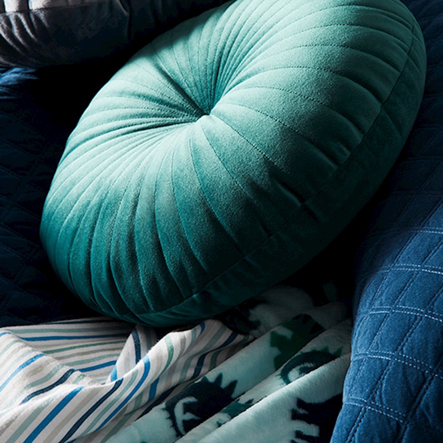 Deep shop teal cushions