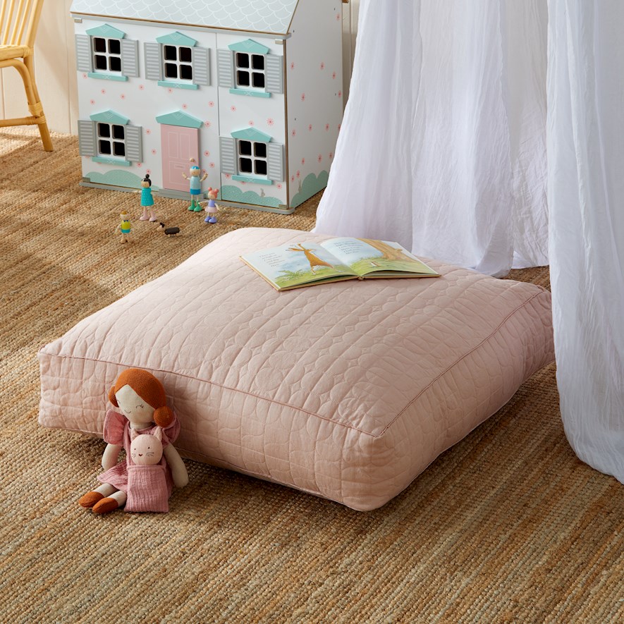 Large pink floor store cushion