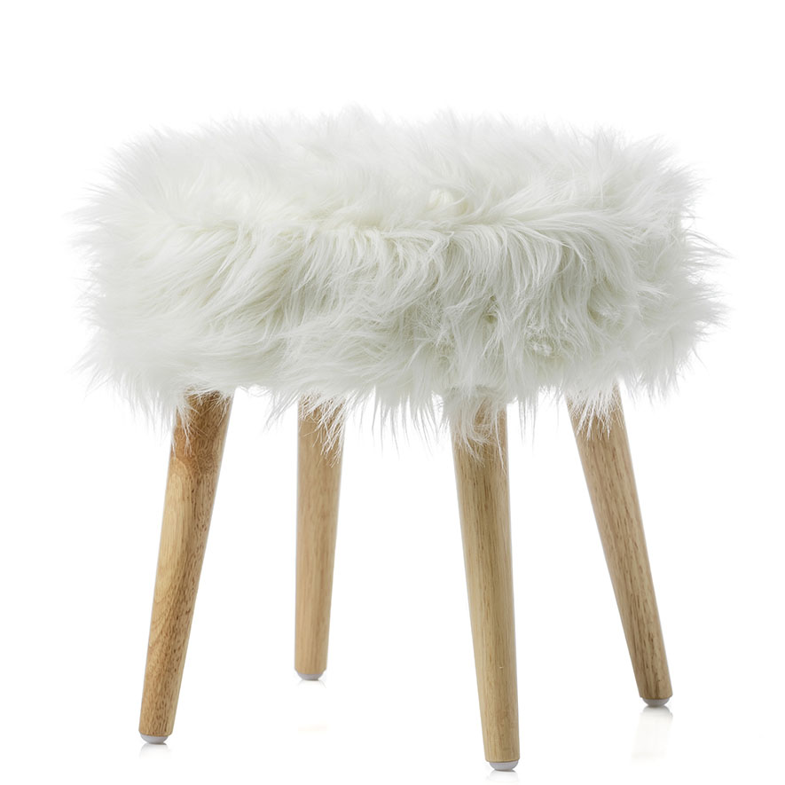 Fake fur stool sale