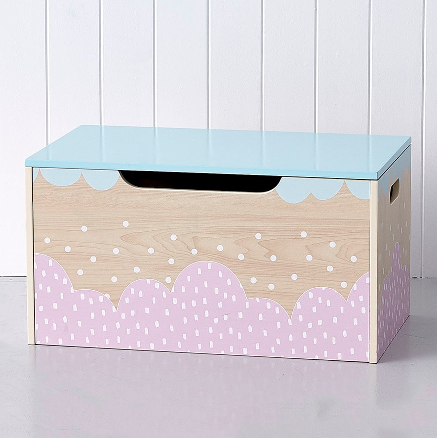 Wooden toy store box pink