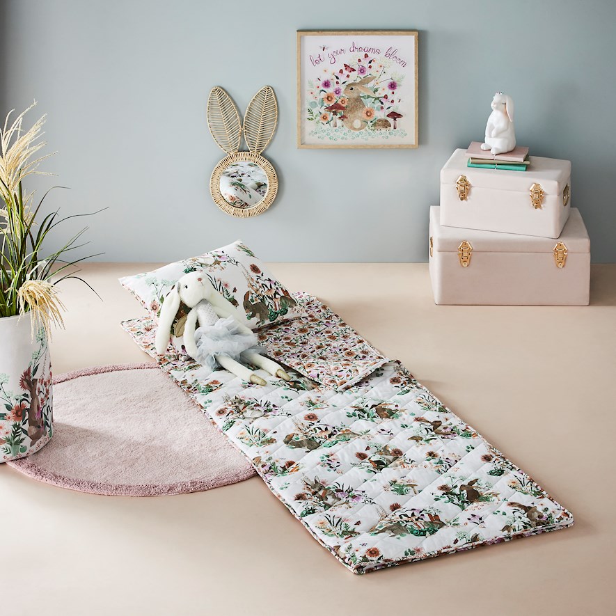 Kids Bunny Garden Designer Sleeping Bag Adairs