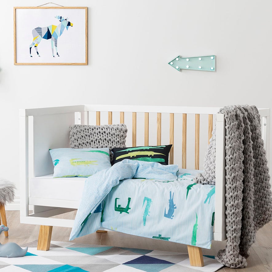 Pale blue 2025 cot bedding