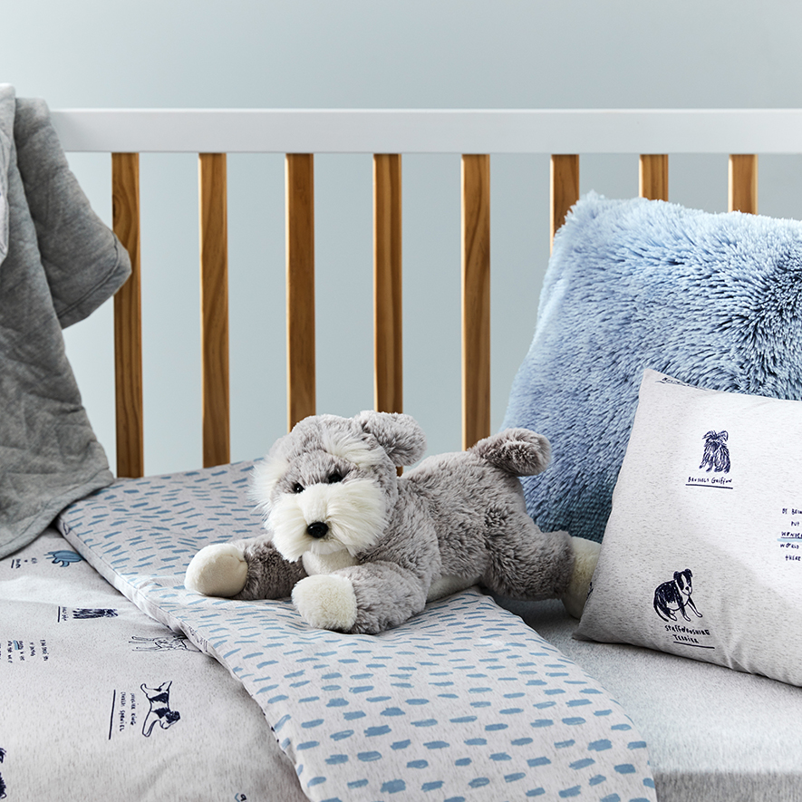 Archie Boy Cot Grey Quilt Cover Set Adairs