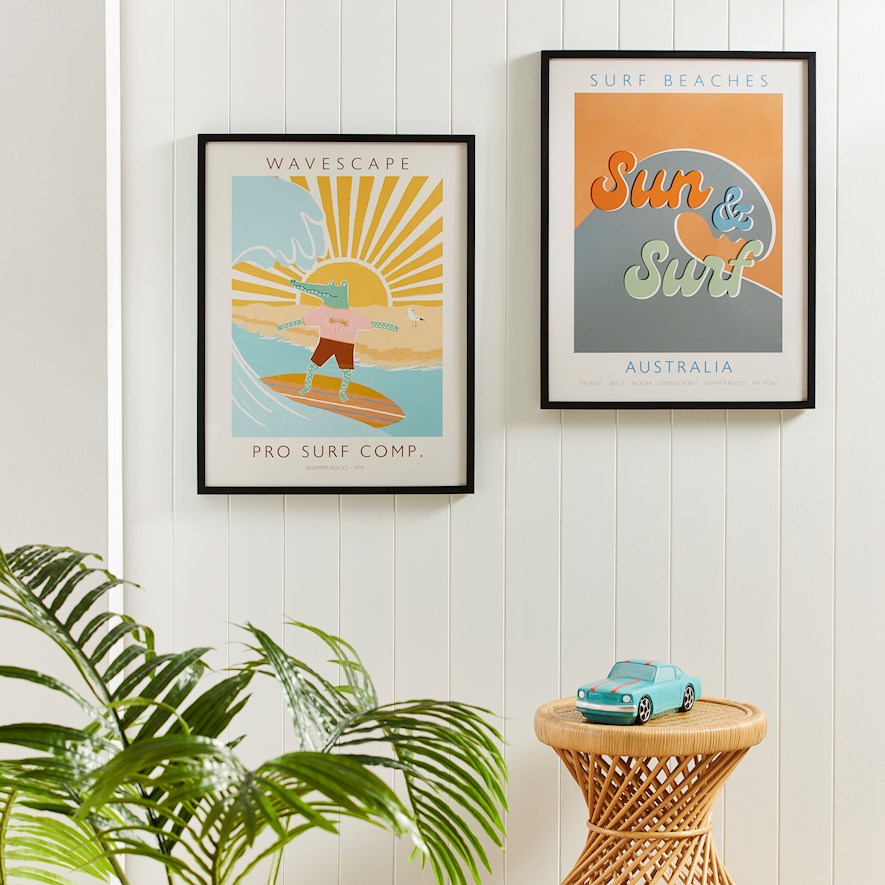 Surf store wall decor