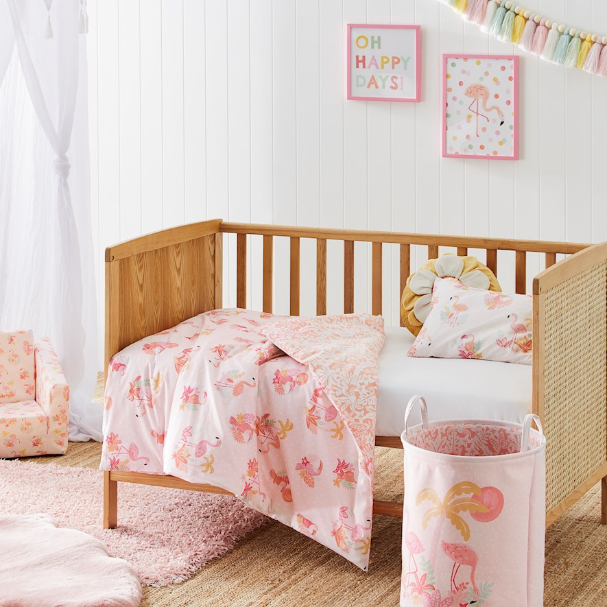 Pink cot sale bed duvet cover