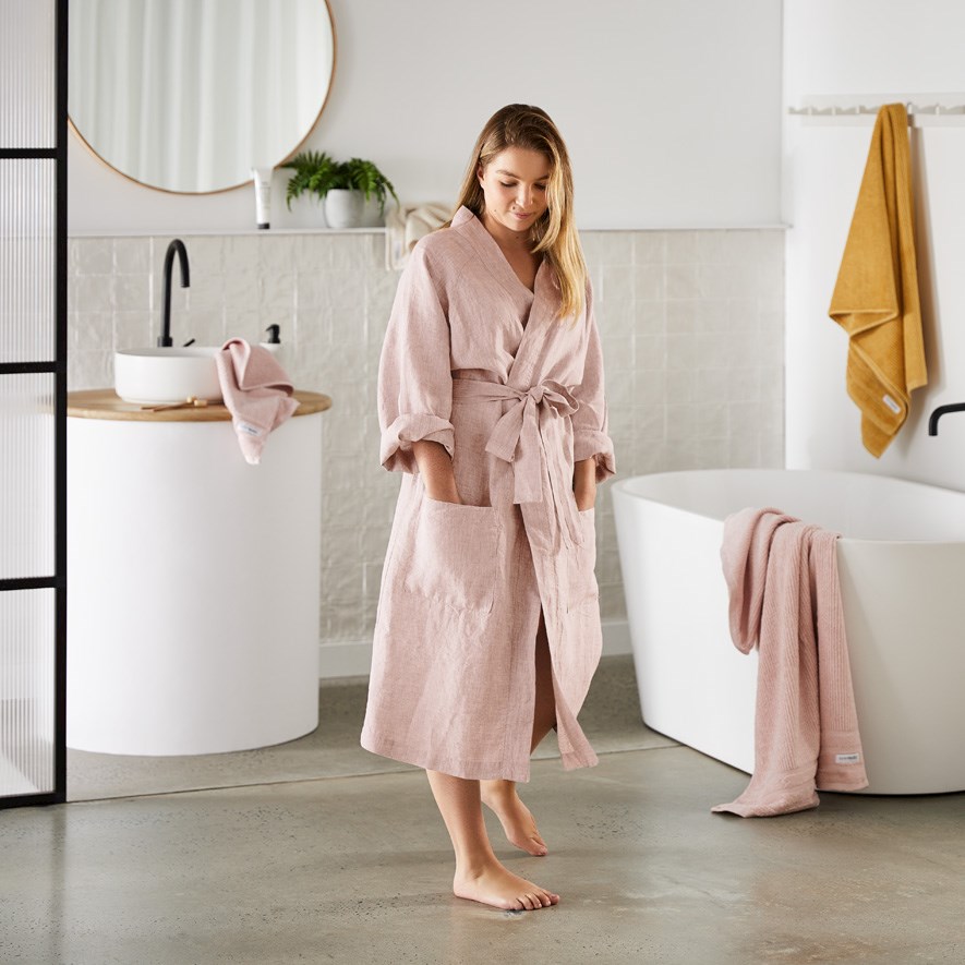 Pink 2024 towel robe