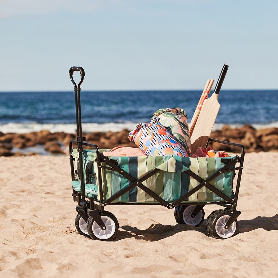 Aruba Stripe Teal Beach Trolley | Adairs