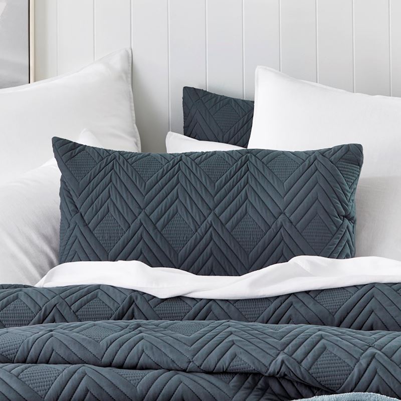 Aiden Microfibre Slate Quilted Coverlet Set | Adairs