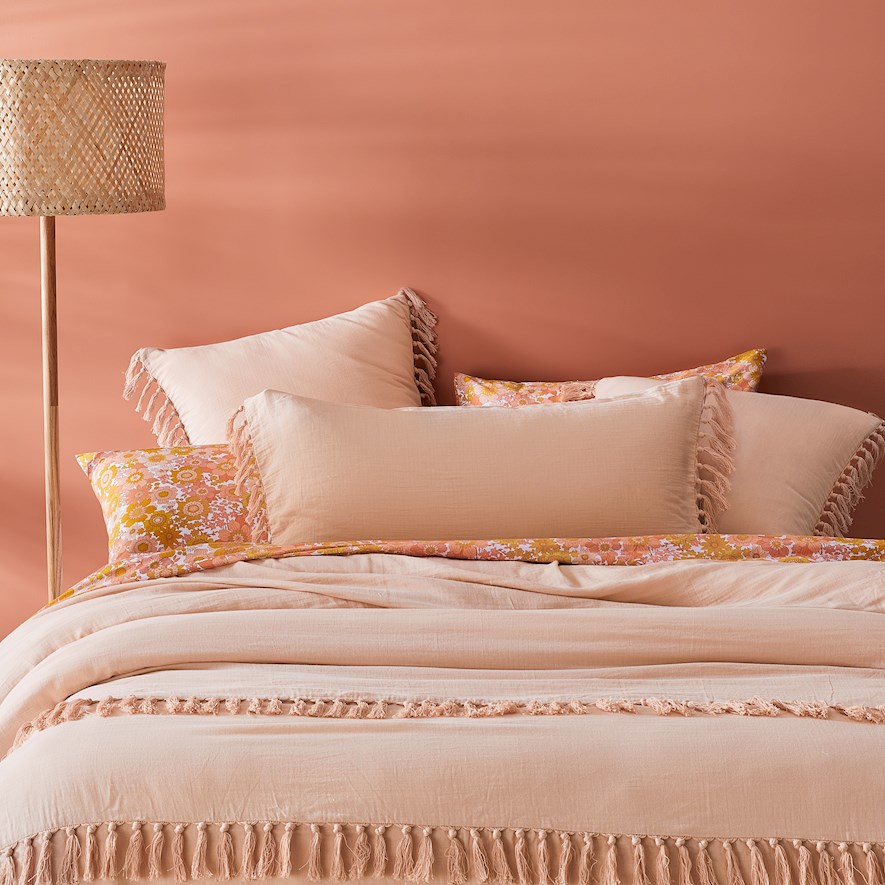 Erin Tassel Dusty Pink Pillowcase Adairs