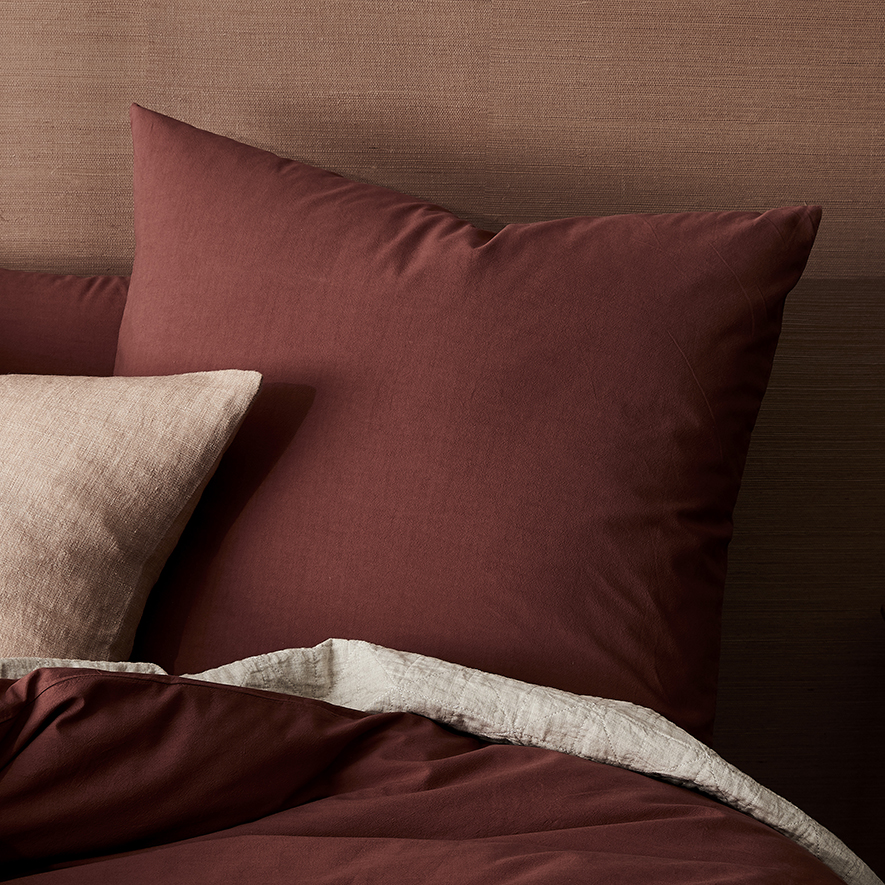 Burgundy european pillowcase best sale