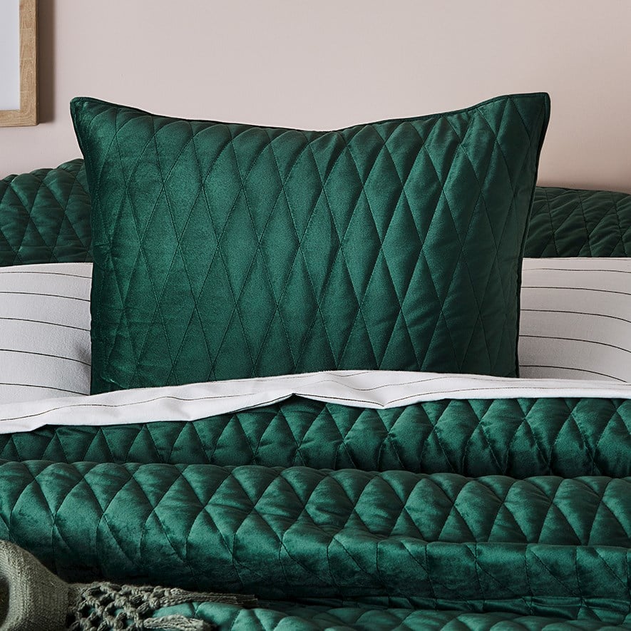 Green hotsell velvet pillowcase