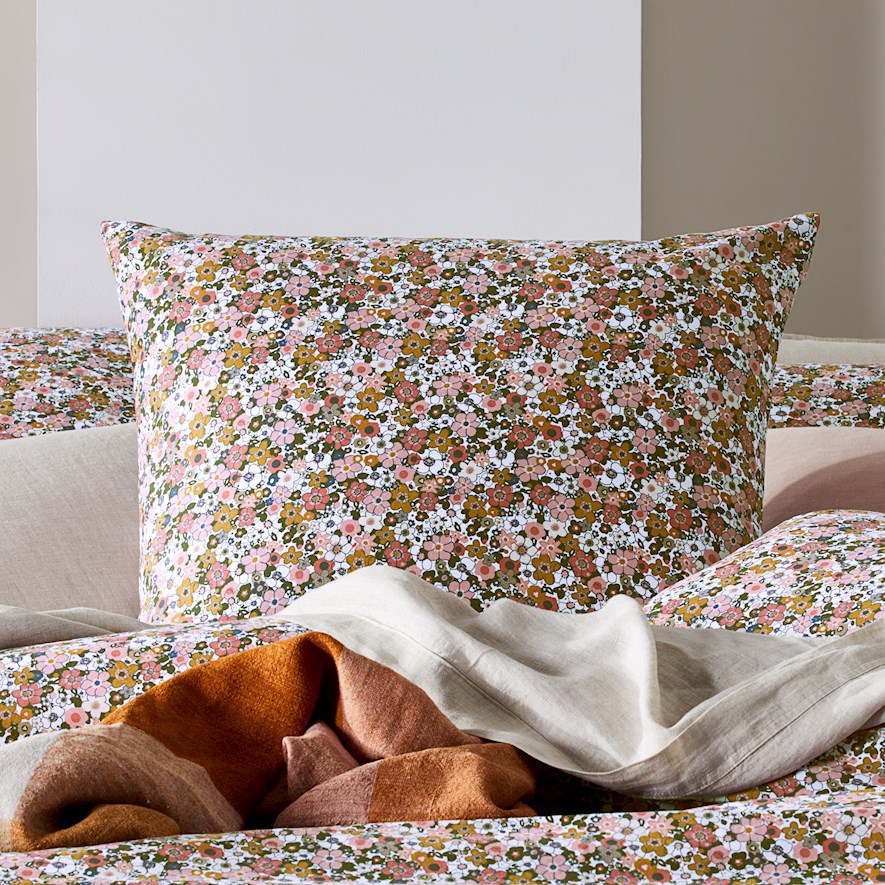 Retro Floral European Pillowcase Adairs