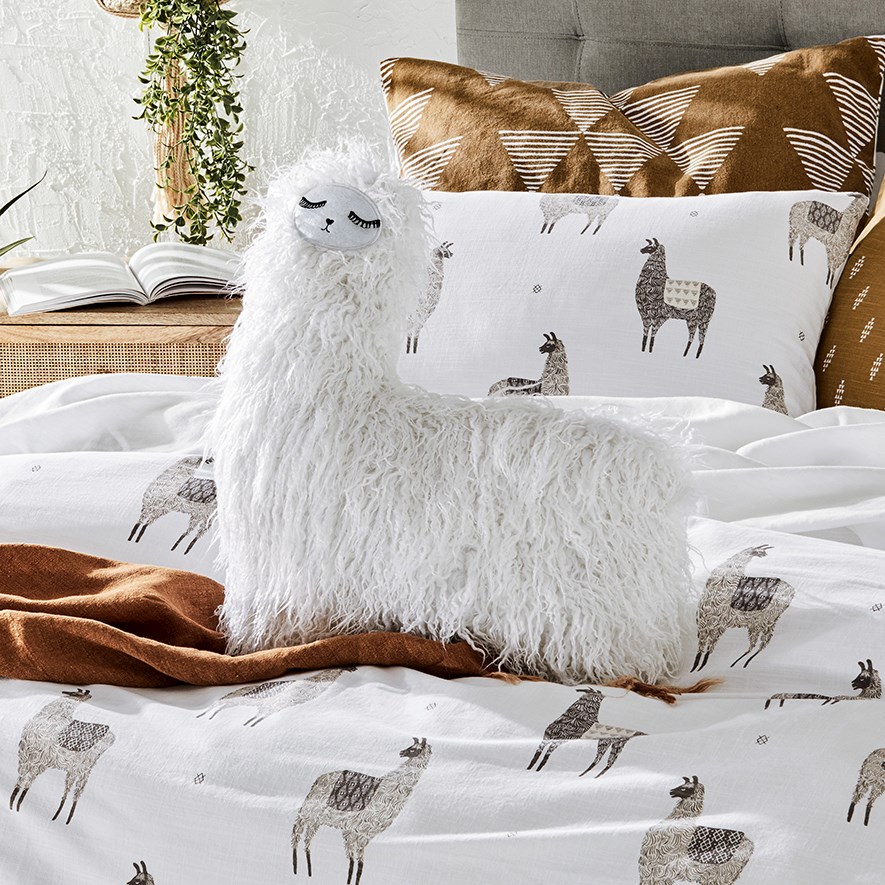 Llama Natural Quilt Cover Set | Adairs